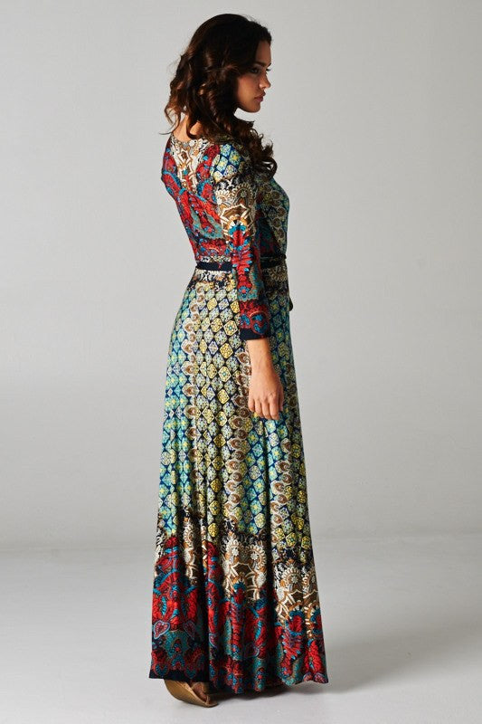 Bohemian Shifting Wrap Maxi Dress ...